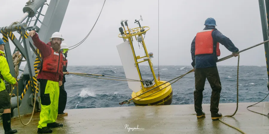 Emerson Hasbrouck during buoy recovery in rough seas, MISO-BoB 2019