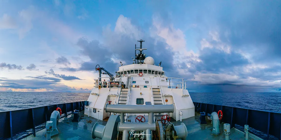 Panoramic twilight view from RV Sally Ride deck, MISO-BoB 2019