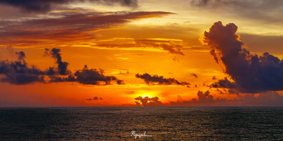 Orange sunset over Bay of Bengal, MISO-BoB 2019