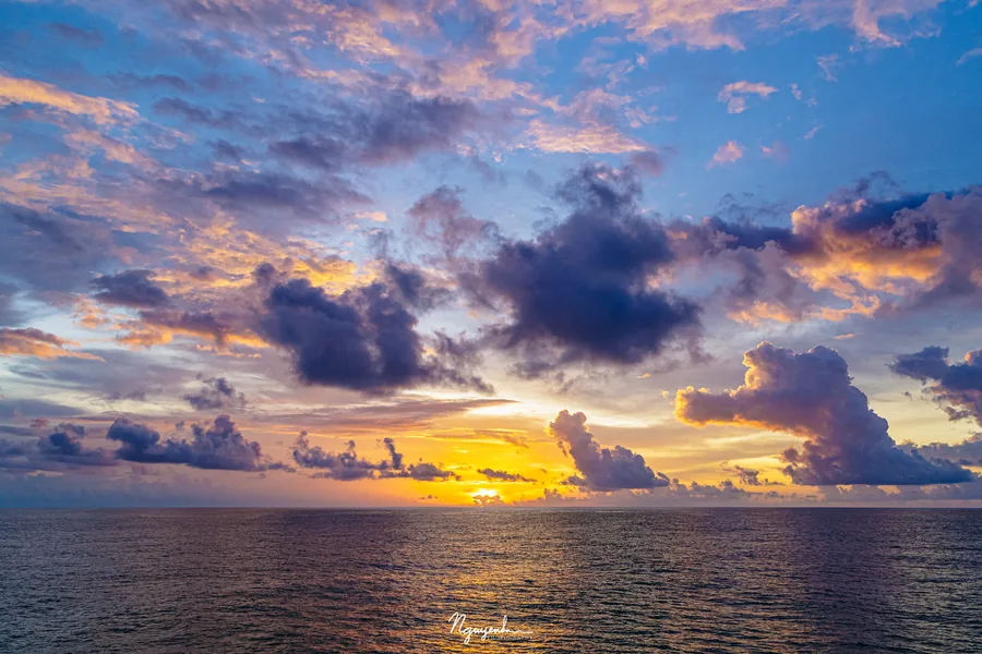 Blue-gold sunset over Bay of Bengal, MISO-BoB 2019